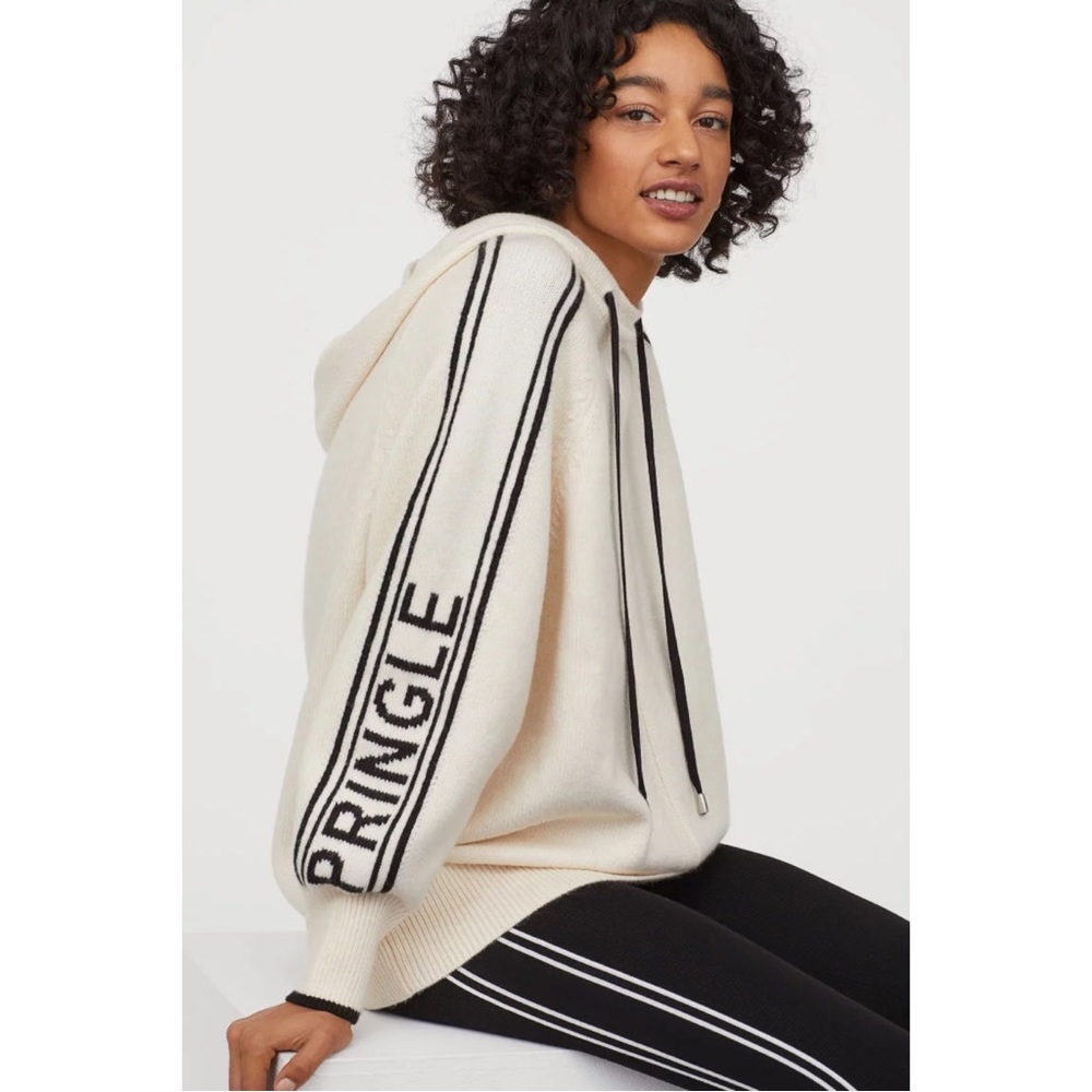 H&M x Pringle of Scotland Women's Fine-Knit Hooded Sweater Medium